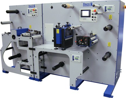 Daco D250L laminator / die cutter for the production of laminated vinyl products
