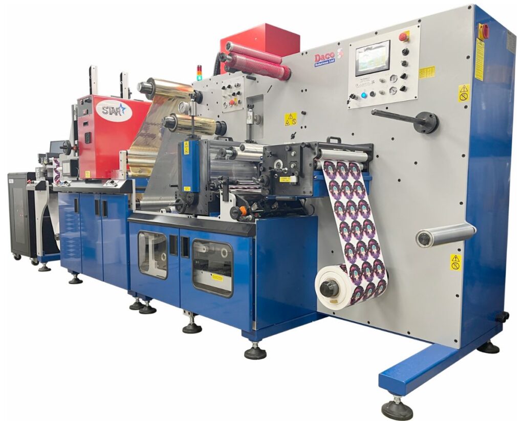 Daco DF350SRD with digital cold foiling and high build varnish.